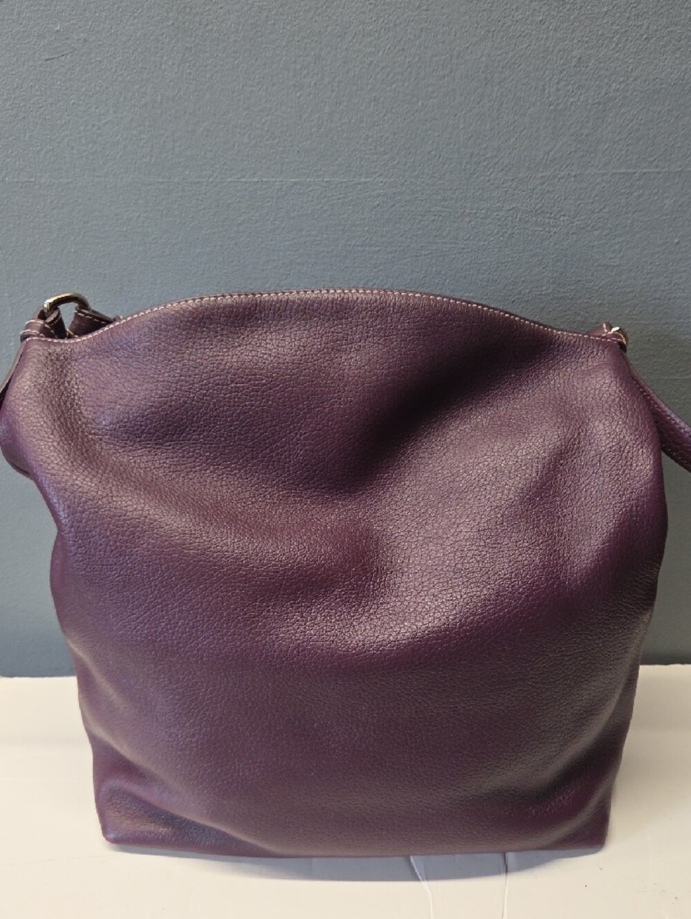 Dooney & Bourke Purple Pebbled Leather Hobo Shoulder Bag - Picture 2 of 13